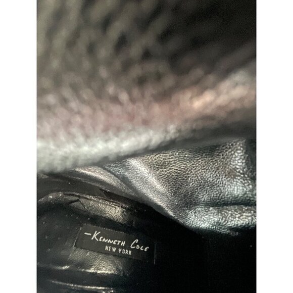 Kenneth  Cole women's boots Black size 8 Satin look  4' heel   velvet ribbon tri - Picture 12 of 13